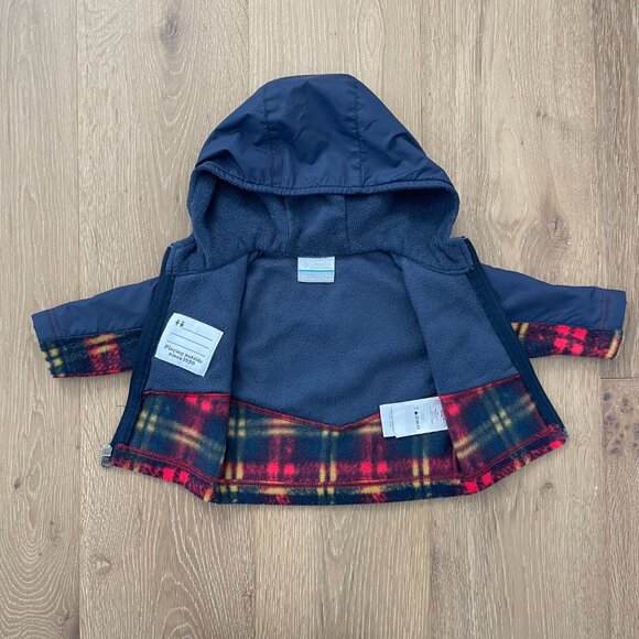 Columbia Jacket Infant 3-6 Months Blue Red Fleece Steen Mountain Full Zip Hoodie - Picture 5 of 13